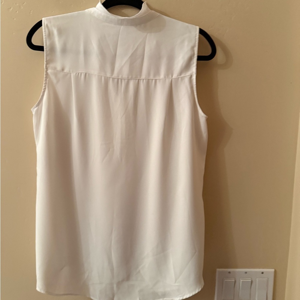 Bar III Ivory Ruffle Front Blouse - Picture 2 of 4